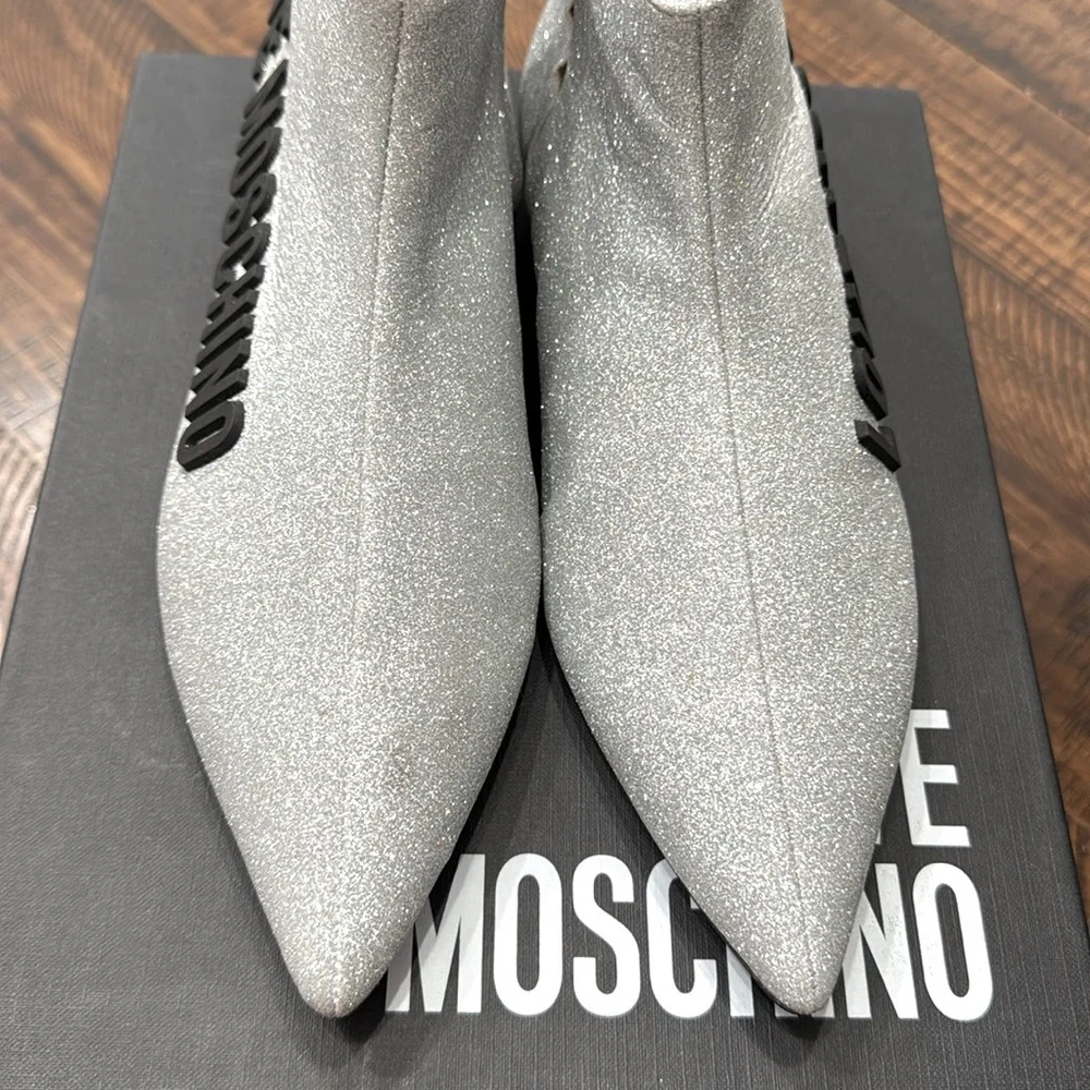 Love Moschino Glitter Argento Ankle Boots